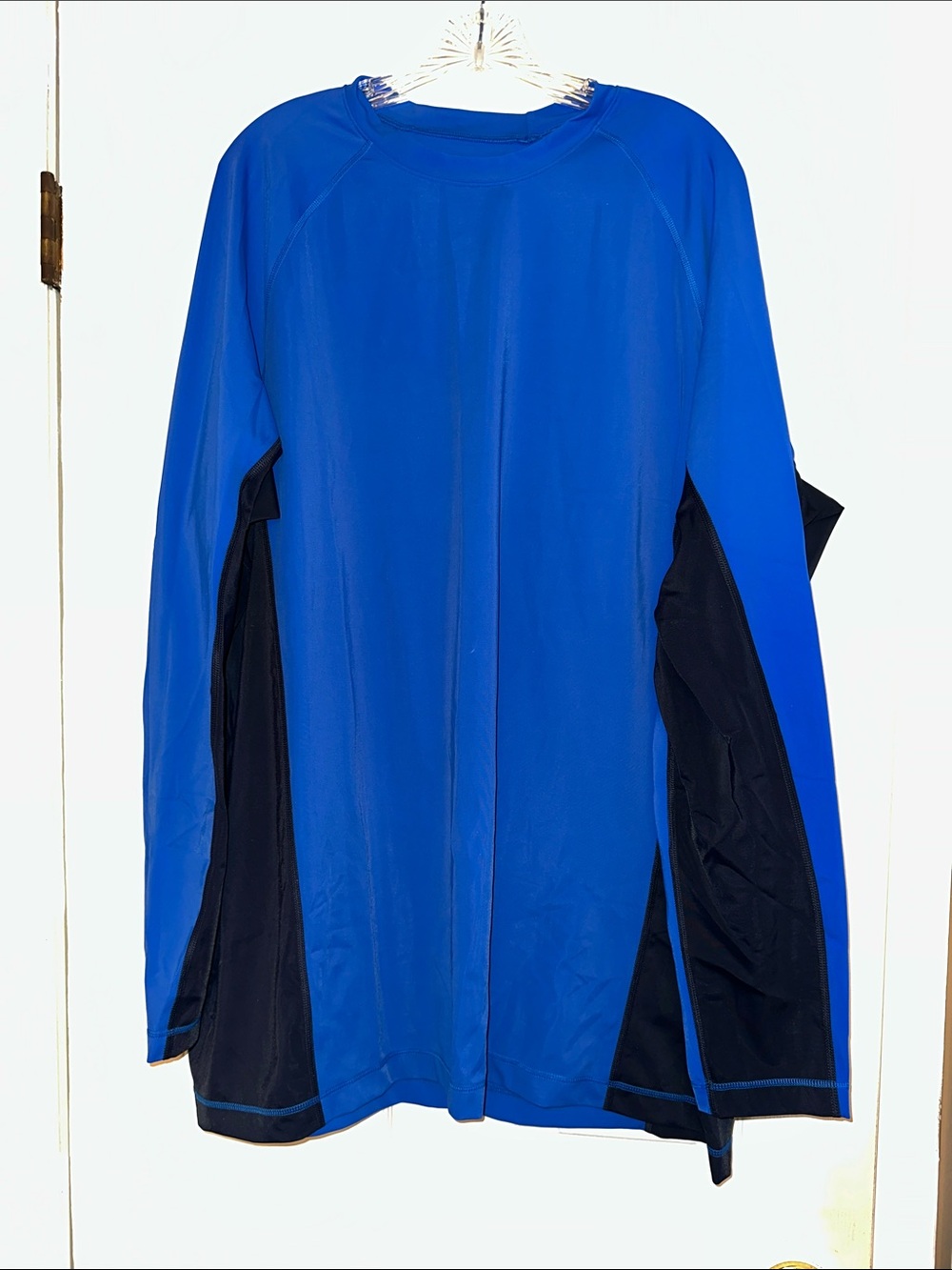 Lands' End Royal Blue & Navy Athletic Crewneck Swim Top Sun Protection